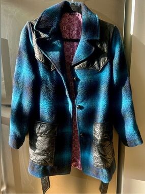 Vintage Trego’s Westwear Wool Leather Western Ranch Coat USA Size 14